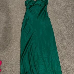 Chic Strapless Green Dress
